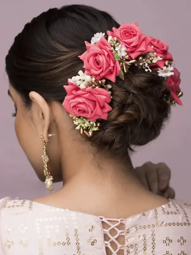 Bridal hairstyles deals with flowers